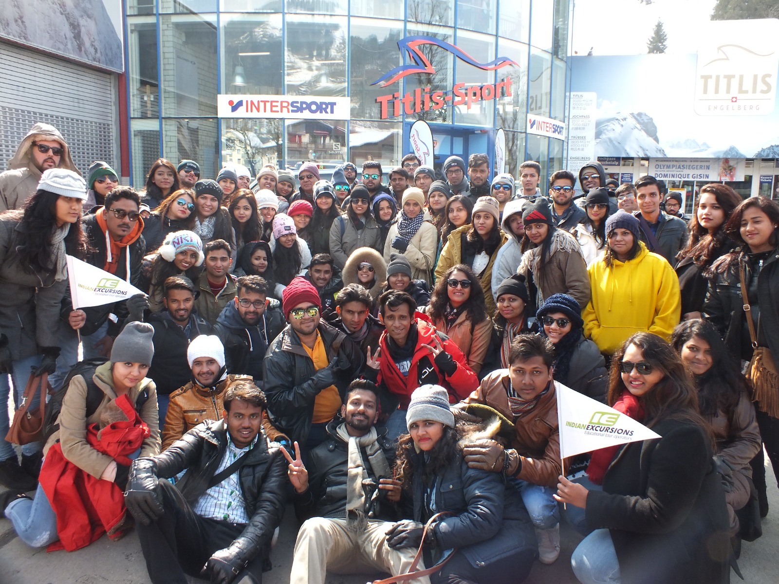 IE students wearing helmets during an industrial visit