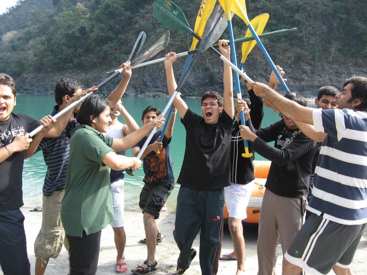 Students taking part in an outdoor learning activity